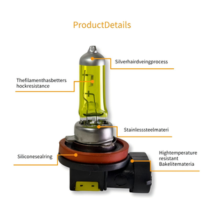 Tự động dẫn ánh sáng bóng đèn Halogen đèn pha đèn <span class=keywords><strong>H8</strong></span> 12V 35 Wát Ánh Sáng Vàng thủy tinh thạch anh HOT Sản phẩm mới - Product Image 2