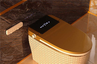 Bidet électrique de luxe doré au sol Commode Salle de bain S Trap Automatic Wc Intelligent Gold Smart Toilet Bowl