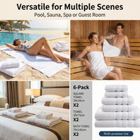 Luxury 100% Cotton Hotel Towel Set 6-Pack - Ultra Soft & Absorbent White Bath Towels for 5-Star Spa & Resort Wholesale