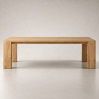 Ensemble de salle à manger rectangulaire en chêne rustique Wabi-Sabi avec pieds robustes et chaises en lin pour hôtels de charme et résidences