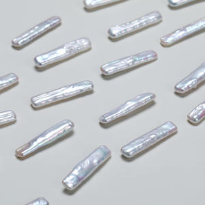 Perlas de Agua Dulce Zhuji al por Mayor, Perlas Barrocas Blancas, Azules Claras, Coloridas, Irregulares, Partículas Sueltas Naturales, Barra Plateada - Product Image 2