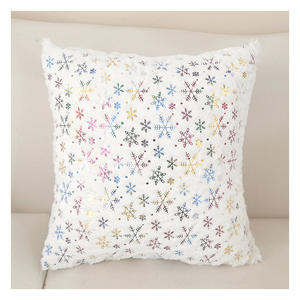 Funda de almohada navideña moderna con diseño de copo de nieve, funda de cojín cuadrada extraíble para decoración del hogar, sofá y dormitorio - Product Image 2