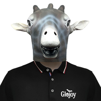 Masque de tête de girafe en latex, accessoire de costume animal pour fêtes sur le thème du safari, événements d'Halloween et spectacles de carnaval