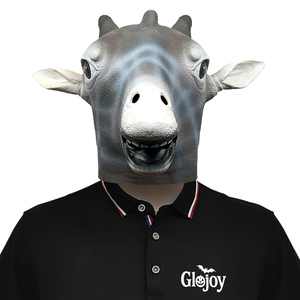 Giraffe <b>Latex</b> Head <b>Mask</b> Animal Costume Accessory for Safari Themed Parties Halloween Events and Carnival Shows - Product Image 3