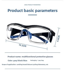 Gafas de Seguridad OEM/ODM ANSI Z87.1 Antirrayaduras y Antivaho, CE EN166 BASTO BA3167, Montura Completa, Lentes de Policarbonato, Protección Ocular - Product Image 2