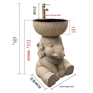 Lavabo de salle de bain moderne de style chinois, <span class=keywords><strong>colonne</strong></span> de cour, piédestal en forme d'éléphant, finition polie, garantie 5 ans, ovale, hôtel, facile - Product Image 5