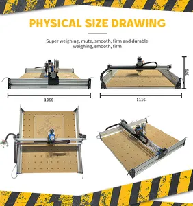 Enrutador de madera CNC, máquina de grabado de área de 800x800mm, recortadora de 710w y láser de 40w para corte de madera MDF