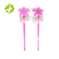 Agitateurs à cocktail et pics de bar en plastique écologique en forme de palmier personnalisés, bâtonnets à mélanger de 18 cm pour les boissons