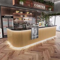 Comptoir de bar à café moderne en MDF pour hôtel, café, restaurant, immeuble de bureaux - Bureau d'accueil écologique et durable