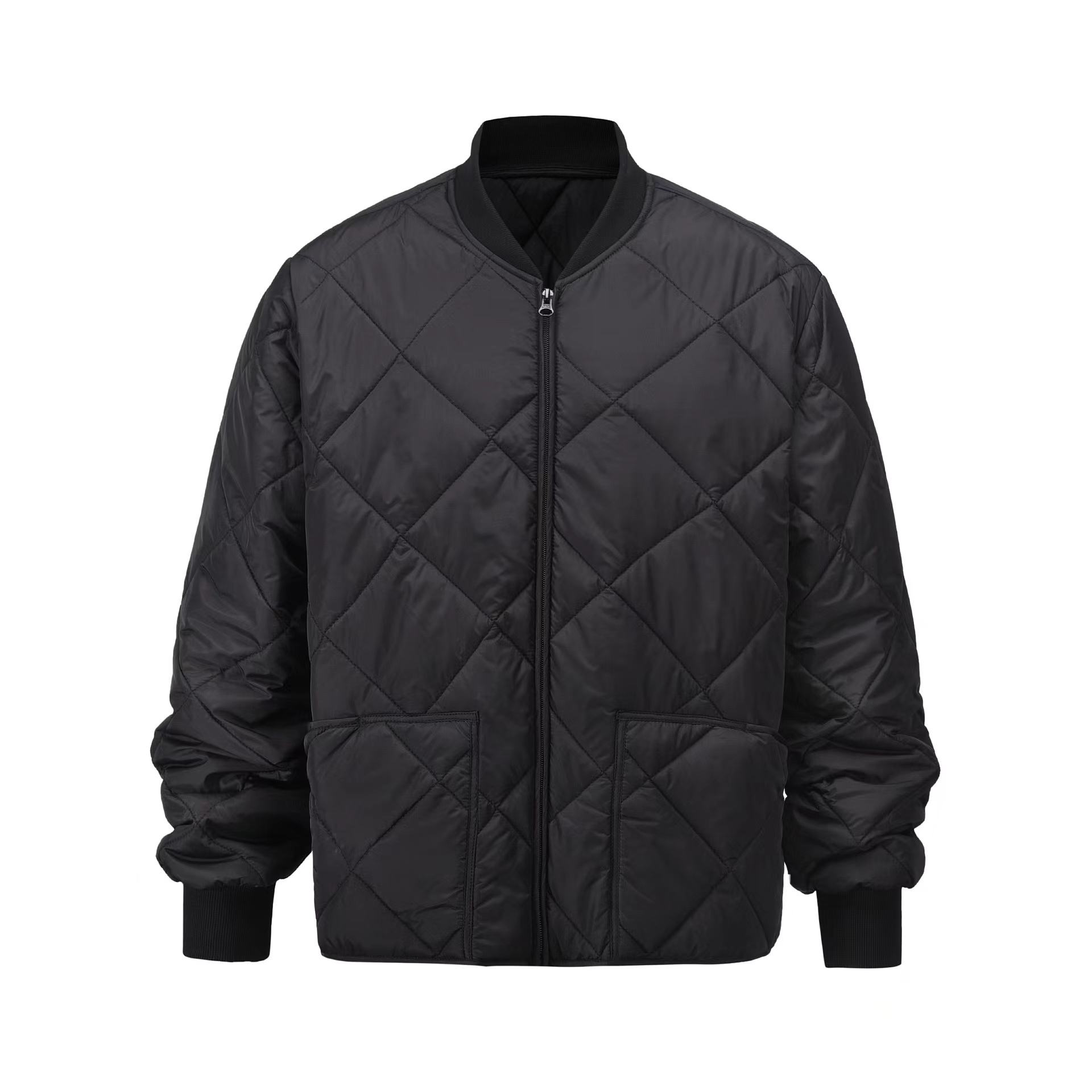 Faxikio Mens Flight Bomber Jacket Diamond Quilted Varsity Jackets