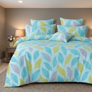 BSB HOME Ensemble de draps 3 pièces en polycoton 300 TC Super King Size à motif floral avec housses d'oreiller Vert lime - Product Image 1