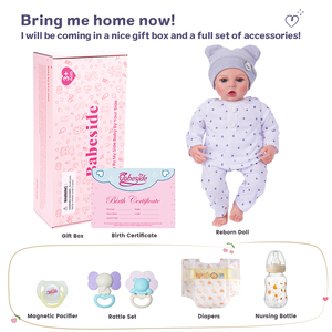 Poupée réaliste Babeside de 17 pouces, Oren, avec de jolies yeux bleus, poupées reborn, corps en vinyle souple, pour les boutiques de cadeaux, la vente au détail, la fabrication OEM - Product Image 6