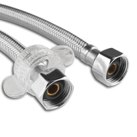 Tuyau flexible en métal tressé à Double filetage femelle en acier inoxydable 304/202/201, robinet de salle de bain et de toilette, tuyau d'entrée d'eau