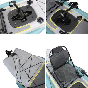 Kayak <span class=keywords><strong>Inflable</strong></span> de 4.2 m con Sistema de Propulsión de Pedales de Doble Hélice, Asientos Dobles para Pesca, Canoa de PVC para 2 Personas - Product Image 3