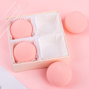 4-Pack Super Soft Snowy Mooncake Makeup <span class=keywords><strong>Eponge</strong></span> non absorbante Cute Bun Puff Peach Beauty Sponge in Gourd Shape Box Packed - Product Image 3