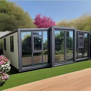 MK 40ft <span class=keywords><strong>เหล็ก</strong></span>สำเร็จรูปแบบขยาย<span class=keywords><strong>ได้</strong></span>สำหรับบ้าน2-4ห้องนอน MK ภาชนะไม้สไตล์ร่วมสมัยระบายอากาศได้ - Product Image 2