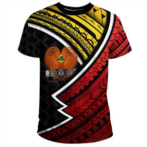 T-shirt à manches courtes personnalisé en sublimation Papouasie-Nouvelle-Guinée PNG Mélanésie Style sportif T-shirts surdimensionnés - Product Image 4