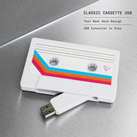 Clé USB Mix Tape 2.0 128 Mo 256 Mo 512 Mo 1 Go 2 Go 4 Go 8 Go 16 Go avec autocollants personnalisés en forme de cassette