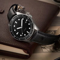 Reloj de Hombre con Bisel de Cerámica y Acero Inoxidable OEM, Reloj de Buceo Mecánico Automático de Lujo Luminoso para Hombre
