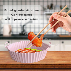 Materiale <span class=keywords><strong>per</strong></span> sicurezza alimentare Friggitrice in Silicone da 9.4 pollici riutilizzabile cestino in Silicone friggitrice ad aria pentola in Silicone <span class=keywords><strong>per</strong></span> <span class=keywords><strong>accessori</strong></span> <span class=keywords><strong>per</strong></span> <span class=keywords><strong>forno</strong></span> - Product Image 4