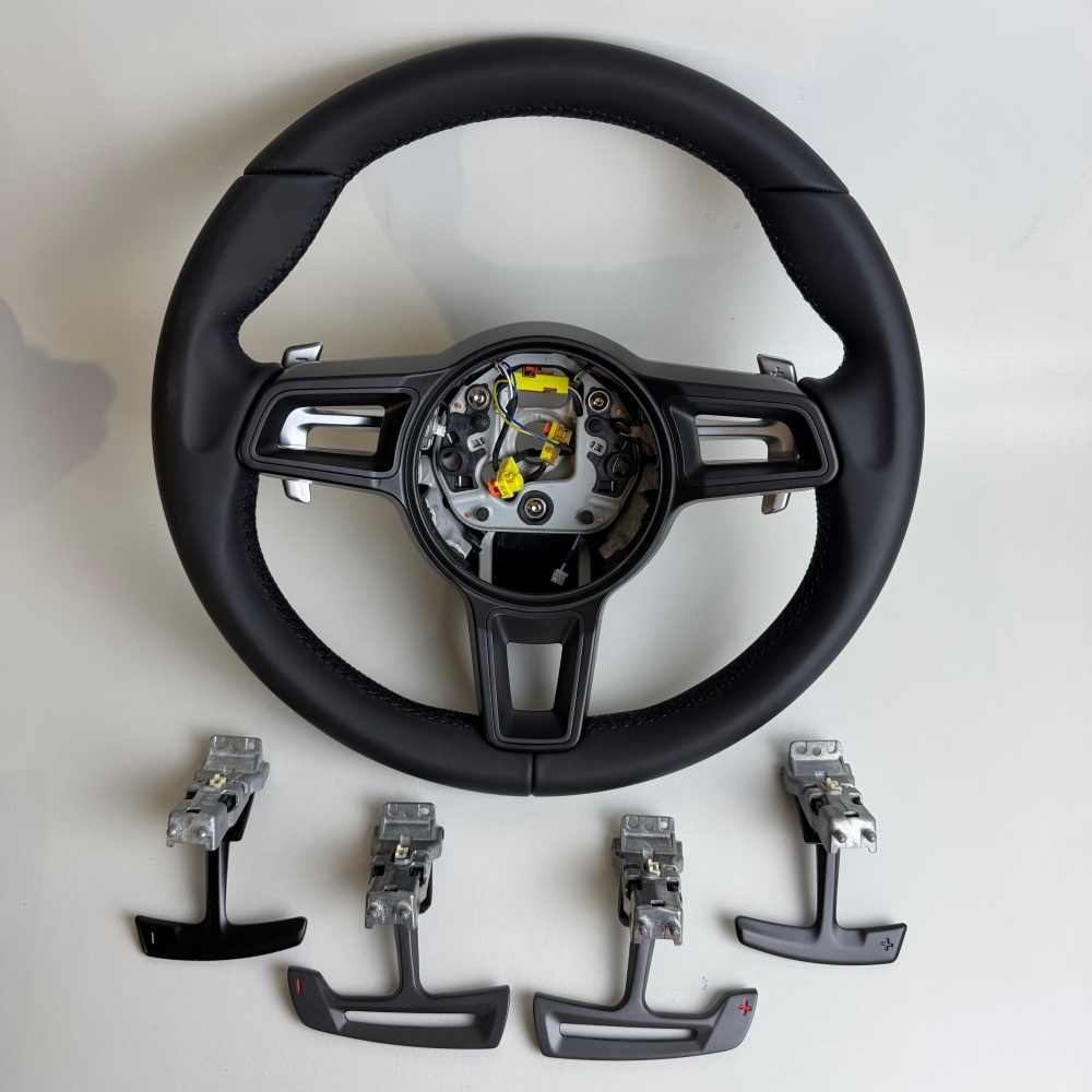 Custom Full Black Steering Wheel Without Buttons (Porsche Fitment), photo 5