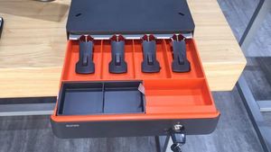 24V التلقائي المعادن Rj11 الزناد الصغيرة الإلكترونية الذكية فليب الأعلى البسيطة Pos درج للنقود - Product Image 2