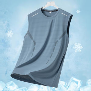 Chaleco Casual sin Mangas para Hombre, Cuello Redondo, Color Sólido, Delgado, Transpirable, de Secado Rápido, Deportivo, con Hombros Anchos, Hecho de Seda Tejida - Product Image 6