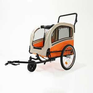 Remorque <span class=keywords><strong>de</strong></span> vélo pour animaux <span class=keywords><strong>de</strong></span> compagnie en acier durable, imperméable, pliable et portable, pour chiens et chats, idéale pour les voyages et le transport en extérieur. - Product Image 1