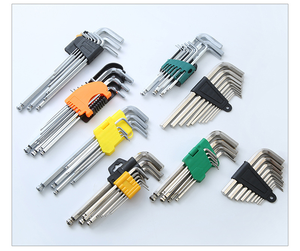 Folding Clip Spherical Tip Allen Spanner Multi Piece S2 Alloy Steel Angled <b>Screwdrivers</b> Automotive Garage Repair - Product Image 3