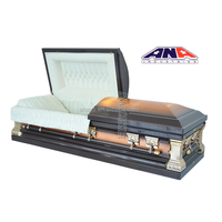 Ataúd de cobre sólido de estilo americano personalizado de varios colores de alta calidad ANA