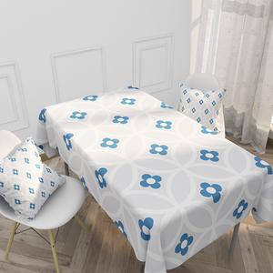 防水北欧简约几何字母压花方形涤纶餐桌布，适用于家庭厨房茶几，飞雅牌 - Product Image 1