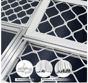 Nhà Máy Giá nhôm amplimesh kim cương an ninh Lưới Cửa Sổ nướng thiết kế cho an toàn - Product Image 4