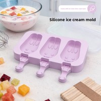 Moule à glace en silicone alimentaire, facile à démouler, avec couvercle, pour la maison, pour bâtonnets de glace, bâtonnets de fromage, barres glacées, sucettes glacées, JIAZHAO CW0021