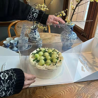 Emballage de boîte à gâteau de dessert d'anniversaire de 6 pouces 8 pouces avec logo personnalisé Boîte à gâteau carrée de faveur de mariage avec fenêtre transparente