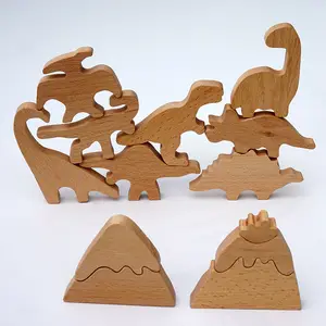 Promotional ecofriendly cost effective plastic beech dinosaur building block sets