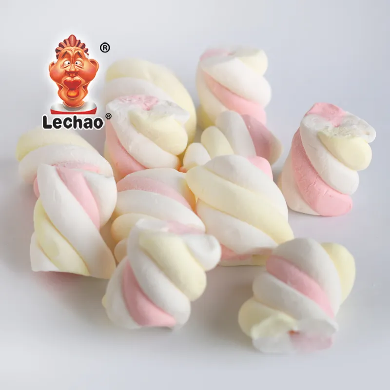 Private Label Penganan Multicolor Fruity Bag Wrapper Twisted Marshmallows Twists Mix Kosher Candy Bulk