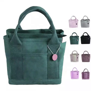 Sac à déjeuner en <span class=keywords><strong>toile</strong></span> de coton en gros, sac fourre-tout en <span class=keywords><strong>toile</strong></span> <span class=keywords><strong>pas</strong></span> <span class=keywords><strong>cher</strong></span> avec poche et fermeture éclair, mini sac en <span class=keywords><strong>toile</strong></span> de coton - Product Image 1