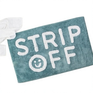 Custom Absorbent Microfiber Bath <b>Rugs</b> for Tub and Shower <b>Boho</b> STRIP OFF Bathroom <b>Rugs</b> - Product Image 1