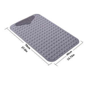 Alfombrilla de Ducha Cuadrada Antideslizante con Diseño de Montaña, Alfombrilla de Baño Suave de PVC con Ventosas y Nodos de Masaje para Ducha y Bañera - Product Image 2