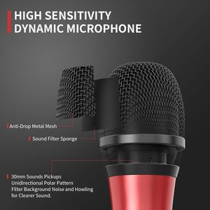 Professional XLR <b>Wireless</b> <b>Microphone</b> System Handheld Dynamic <b>Microphone</b> with Plastic Metal Connector for Karaoke Singing UHF UHF - Product Image 6