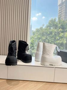 Customized Retro-style Waterproof Soft Leather Winter Snow Boots Plush Midsole Rubber Outsole Cotton Lining Ankle <b>Bootie</b> Men - Product Image 3