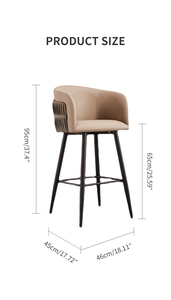 Chaise <span class=keywords><strong>de</strong></span> <span class=keywords><strong>bar</strong></span> blanche moderne <span class=keywords><strong>de</strong></span> haute qualité en acier inoxydable et cuir PU <span class=keywords><strong>pour</strong></span> salles à manger, restaurants familiaux, hôtels, salons - Product Image 6