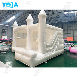 Château gonflable blanc intérieur/extérieur jeu doux location de fête <span class=keywords><strong>piscine</strong></span> à balles maison de rebond équipement plein d'entrain de mariage <span class=keywords><strong>avec</strong></span> <span class=keywords><strong>toboggan</strong></span> - Product Image 3