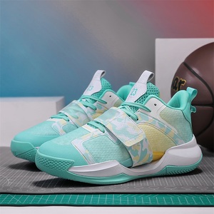 Zapatillas de baloncesto para hombre, zapatillas deportivas transpirables de malla tejida, con correa de gancho y bucle de camuflaje, calzado deportivo para entrenamiento al aire libre - Product Image 6