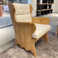 Fauteuil inclinable de salon individuel moderne et confortable de style luxe léger français avec structure en bois massif
