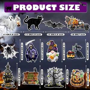 Decoraciones magnéticas de Halloween para refrigerador, coche, armario, puerta de garaje, pegatinas magnéticas para nevera, calcomanías magnéticas impermeables de Halloween - Product Image 2