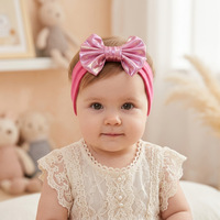 Nouvelles barrettes pour bébé fille, style vibrant et brillant, nœud papillon, accessoires pour cheveux en tissu élastique, accessoires universels pour bébé, vente en gros