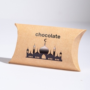 <span class=keywords><strong>Cajas</strong></span> de Regalo de Papel Kraft con Ventana y Logotipo Personalizado al por Mayor, en Forma de Almohada, para Chocolate y Pequeños Adornos - Product Image 4