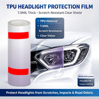 Film de protection PPF TPU noir léger hautement hydrophobe pour phares de voiture, film teinté pour phares, film de protection pour phares, autocollant pour feux arrière de voiture