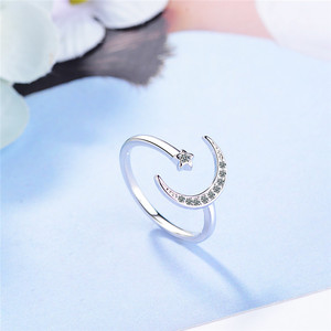 Custom Hot Selling Japan Luxury Sterling Silver Finger <strong>Rings</strong> Stars Heart Flower Crown Rhinestone <strong>Moonstone</strong> <strong>Ring</strong> for Women - Product Image 4